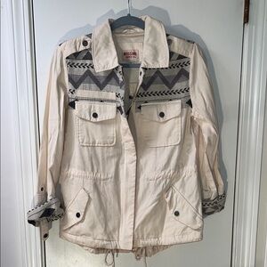 Missoni Cream and Navy Chevron Utility Jacket